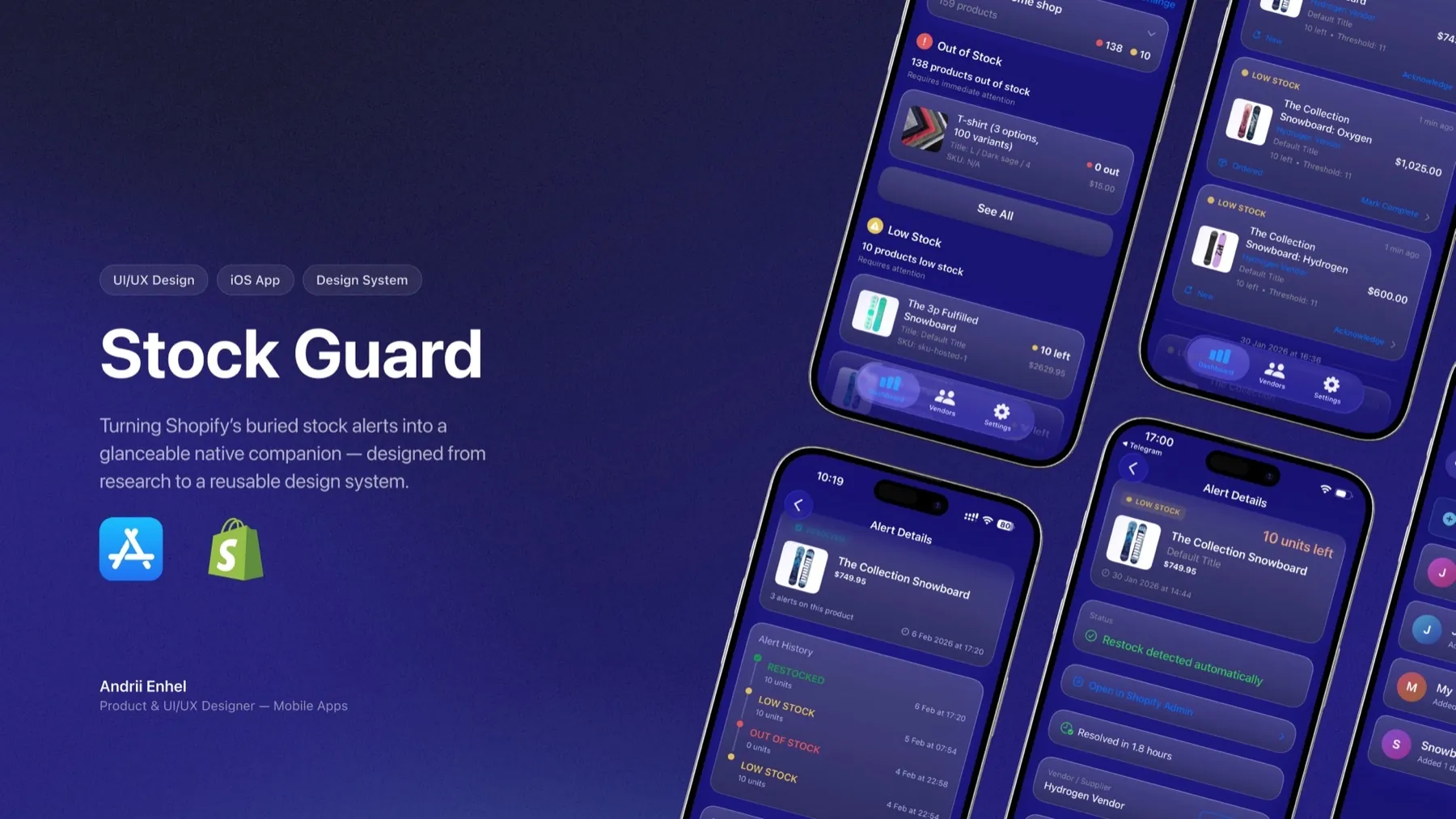 Stock Guard — Mobile App · iOS · Shopify